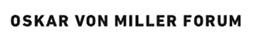 Text "Oskar von Miller Forum" in schwarz auf weißem Hintergrund.