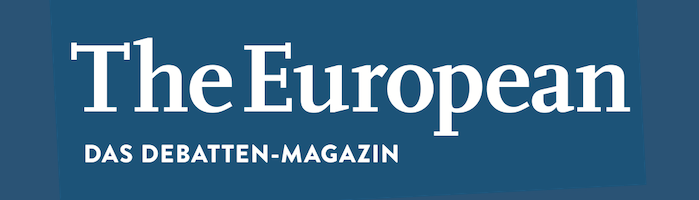 The European Logo - Weiße Schrift auf blauem Grund
