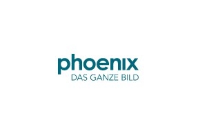 Logo von Phoenix mit dem Slogan "Das ganze Bild".